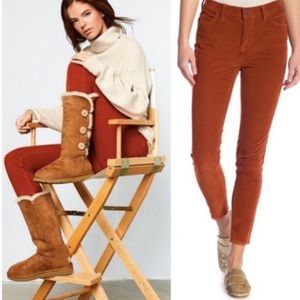 We The Free Corduroy Pants High Rise Raw Hem Size 28 Rust Free People